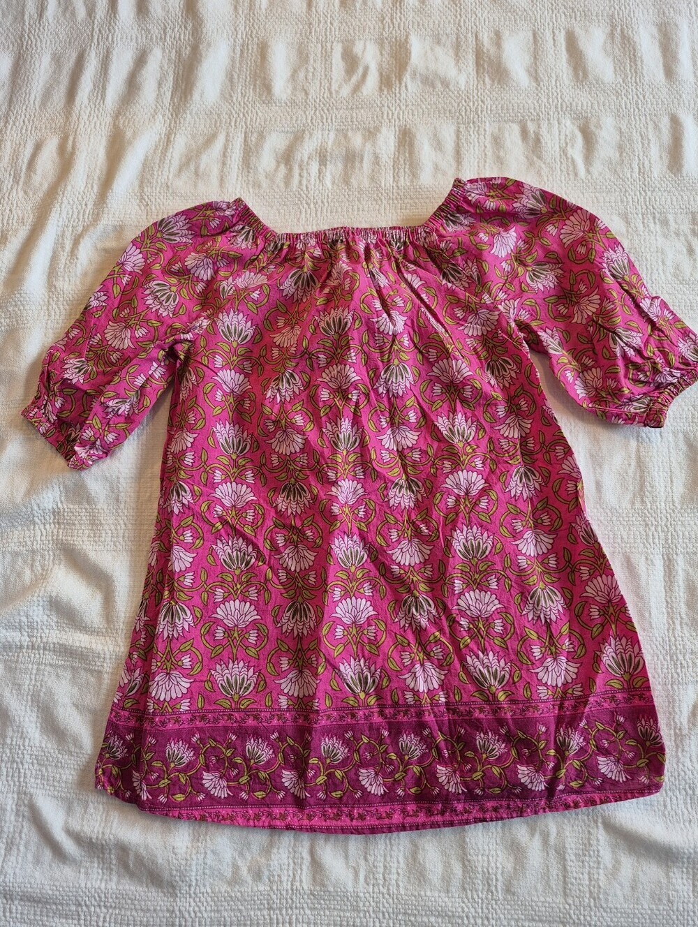 Happy by Pink Chicken girls 5 years pink floral boho style dress VGUC